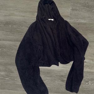 black teddy bear sweatshirt cardigan